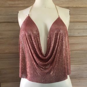 Pink chainmail top